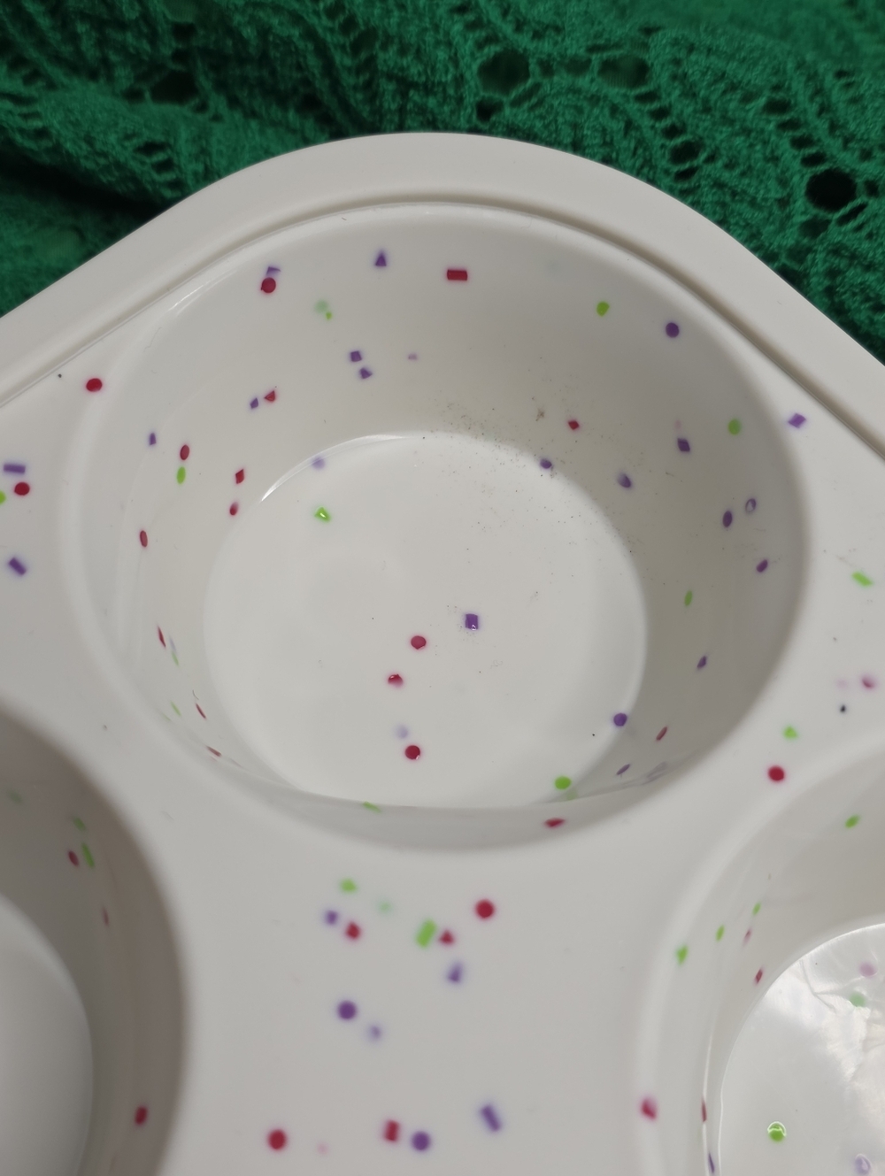 CAKETIME White Confetti Silicone Muffin Pan 2- 12-Cup Nonstick Baking Mold - Picture 6 of 7